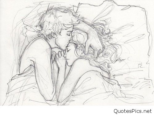 500x375 Love Couple Drawings, Pics, Quotes And Images 2016 - Couple Sketch