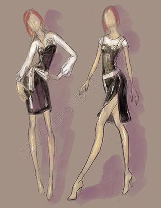 316x409 Fashion Sketch Drawingillustration 070 - Couple Sketch Drawing