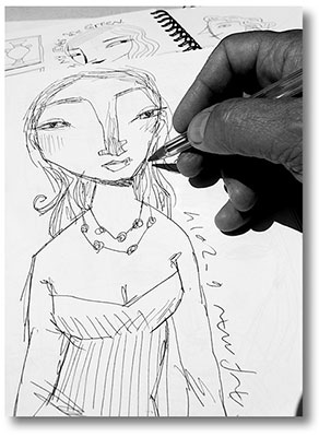 292x400 New Art Book Sketches By Charles Kaufman - Couple Sketch Drawing