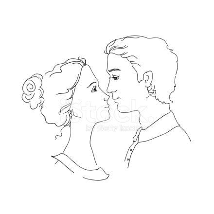 440x440 Sketch Of Loving Couple Stock Vector - Couple Sketch Images