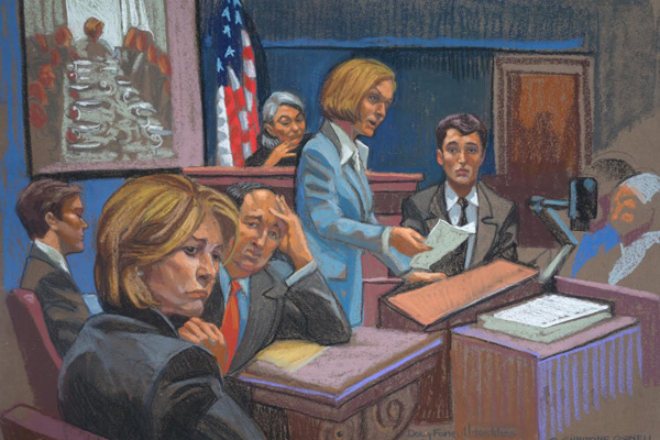 600x400 Sketching History Judiciously In Federal Court The Villager - Courtroom Sketch