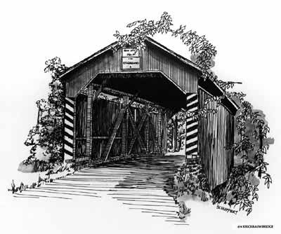 400x334 Krickbaum Covered Bridge - Covered Bridge Sketches