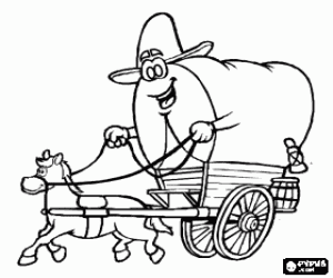 300x250 Covered Wagon Of The Old West Coloring - Covered Wagon Sketch