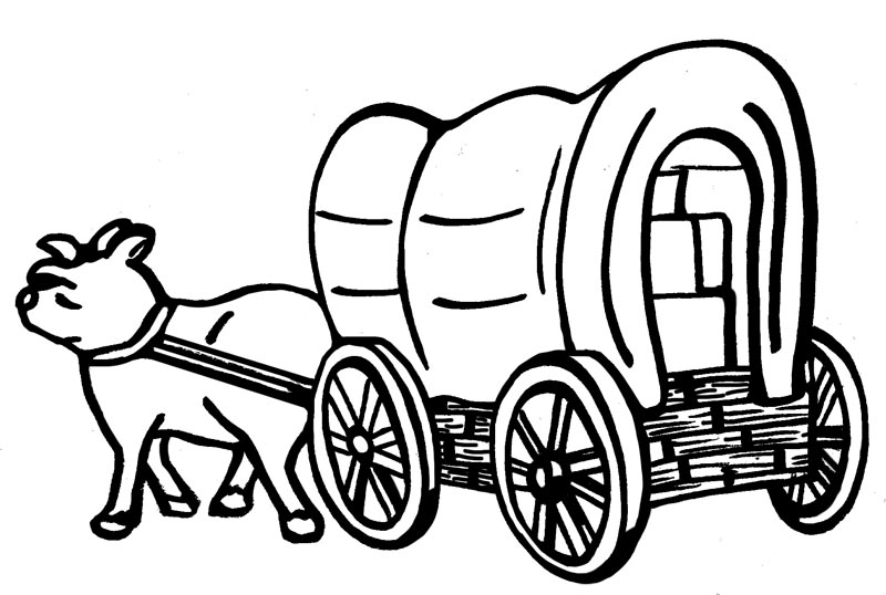 800x538 Ldsfiles Clipart Covered Wagon For Pioneer - Covered Wagon Sketch