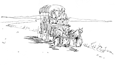 450x256 Sketchbook Drawings Robert J. Blake - Covered Wagon Sketch