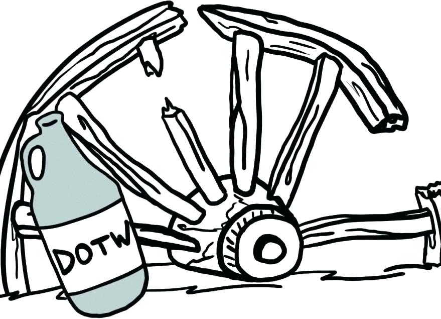 879x635 Covered Wagon Coloring - Covered Wagon Sketch