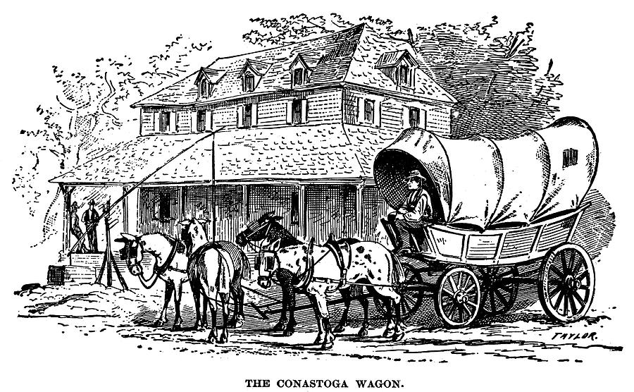 900x556 Conestoga Wagon Drawing By Granger - Covered Wagon Sketch