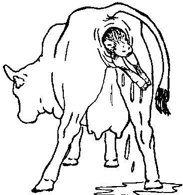 367x392 Chapter 3 Cattle, Sheep, Goats And Buffalo - Cow And Calf Sketch