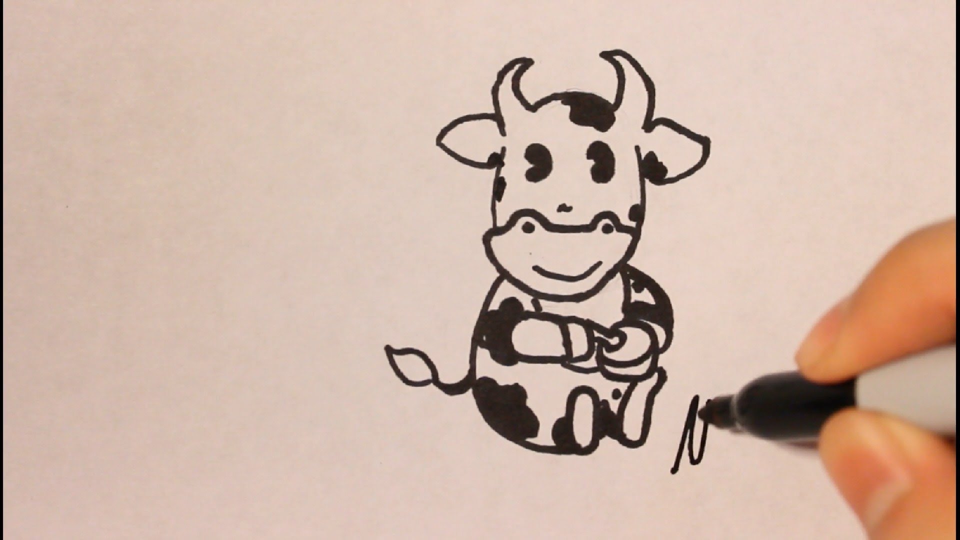 1920x1080 How To Draw A Cowcartoonstep By Stepeasystep By Step For - Cow Head Sketch