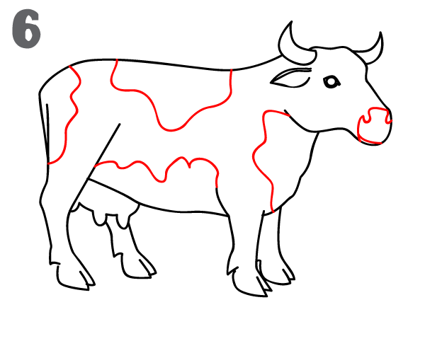 624x482 How To Draw A Cow - Cow Sketch