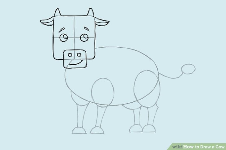 728x485 4 Ways To Draw A Cow - Cow Sketch Easy