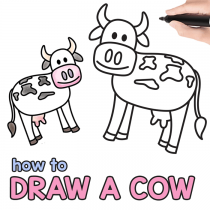 210x210 How To Draw - Cow Sketch For Kids