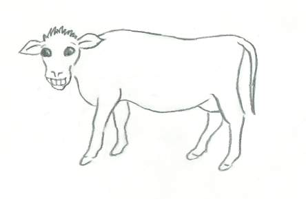 444x289 Paper Mache Cow - Cow Sketch For Kids