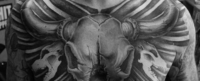640x260 70 Bull Skull Tattoo Designs For Men - Cow Skull Sketch