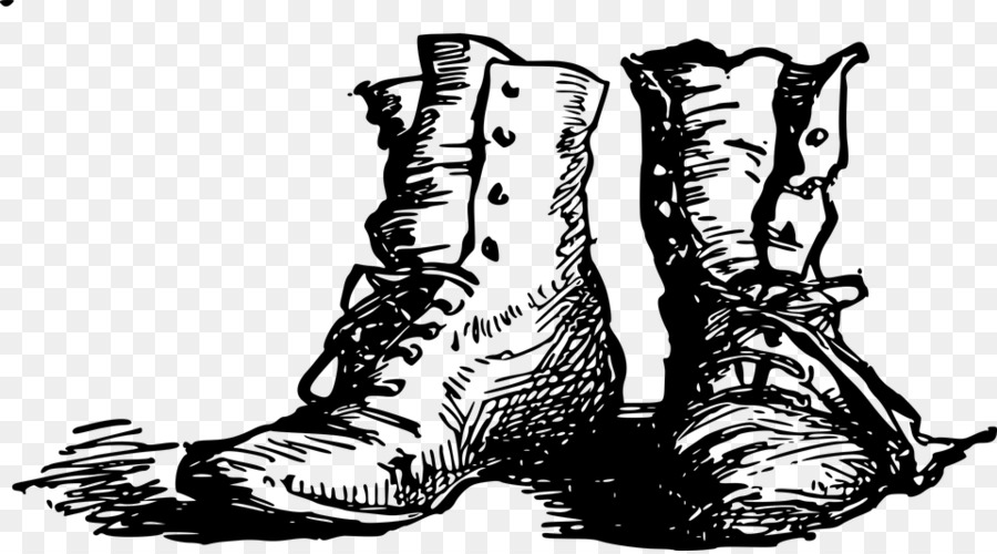 900x500 Combat Boot Shoe Clip Art - Cowboy Boot Sketch