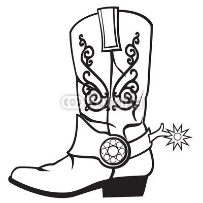 400x400 Cowboy Boot Sketch - Cowboy Boot Sketch