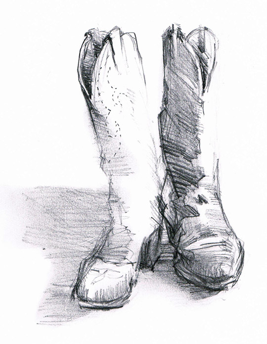 540x695 Cowboy Boots Doodle Of The Day - Cowboy Boot Sketch