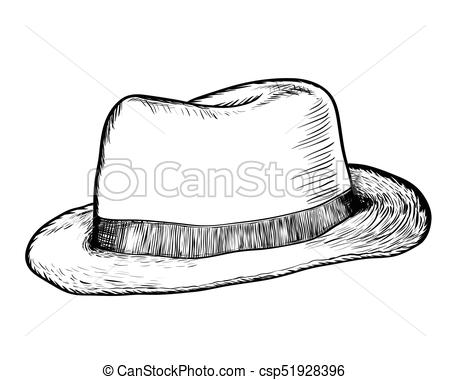 450x380 Hand Drawing Of Cowboy Hat Vector Drawn Illustration. Hand - Cowboy Hat Sketch