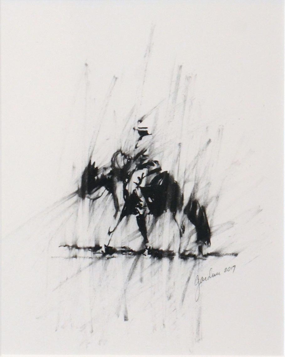 909x1140 Cowboy Sketch Terry Gardner Ann Korologos Gallery - Cowboy Sketch