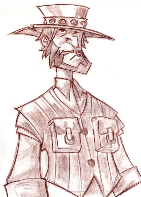 474x661 Cowboy Sketch - Cowboy Sketch
