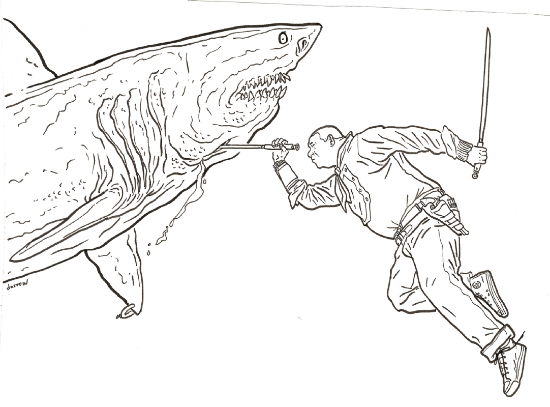 1082x800 Geoff Darrow - Cowboy Sketch