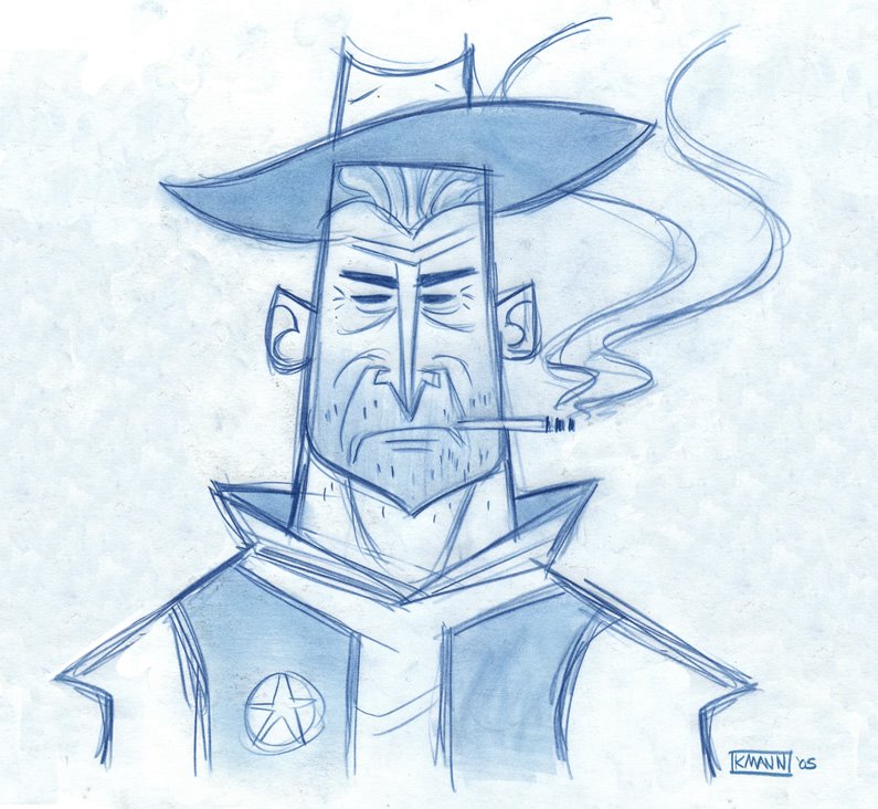 795x732 Kelsey Mann Cowboy Sketch - Cowboy Sketch