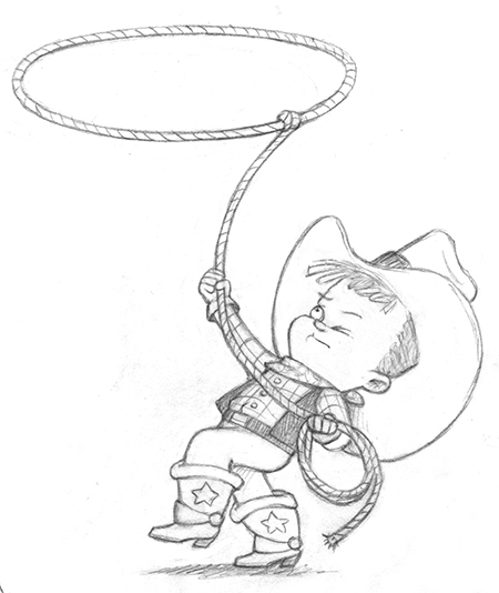 450x534 Cowboy Sketched Out - Cowboy Sketch