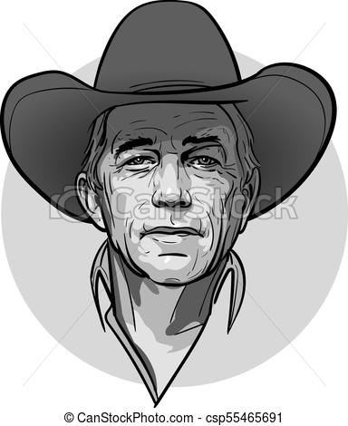 384x470 Classic Old Western Style Cowboy With Hat And Bandana. Cartoon - Cowboy Sketch