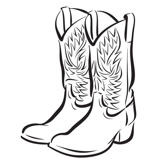 576x576 Cowboy Boot Clip Art Free 32 Images Of Cowboy Boots Free - Cowgirl Boots Sketch