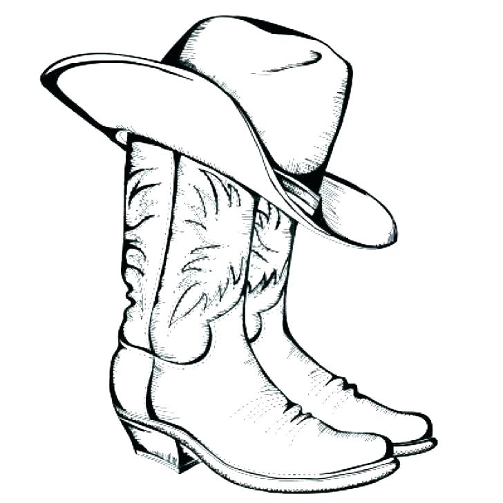728x728 Cowboy Boots Coloring Pages Printable - Cowgirl Boots Sketch