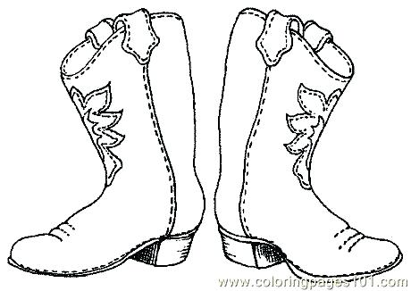 460x326 Cowboy Hat Coloring Pages - Cowgirl Boots Sketch