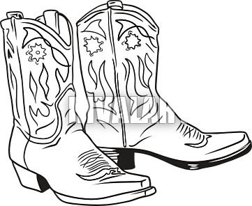 361x296 Collection Of Free Boots Clipart Cowboy Outfit. Download On Ubisafe - Cowgirl Boots Sketch
