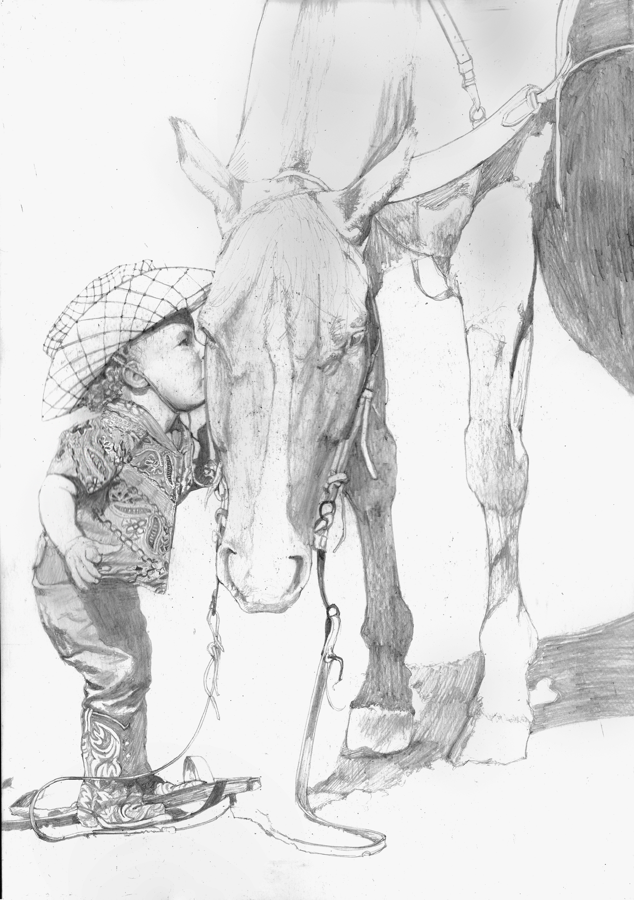 1280x1817 Little Cowgirl Sketch By Yankeestyle94 - Cowgirl Sketch