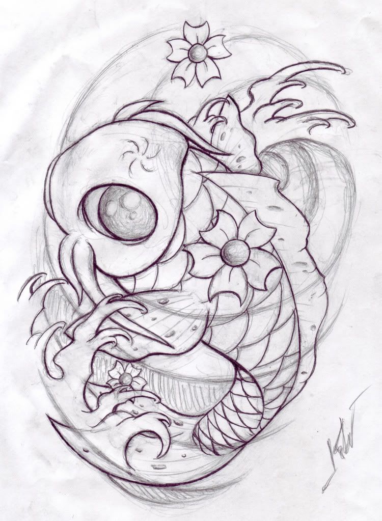 750x1023 Koi Fish Sketch Tattoos Tattoos, Drawings And Fish - Coy Fish Sketch