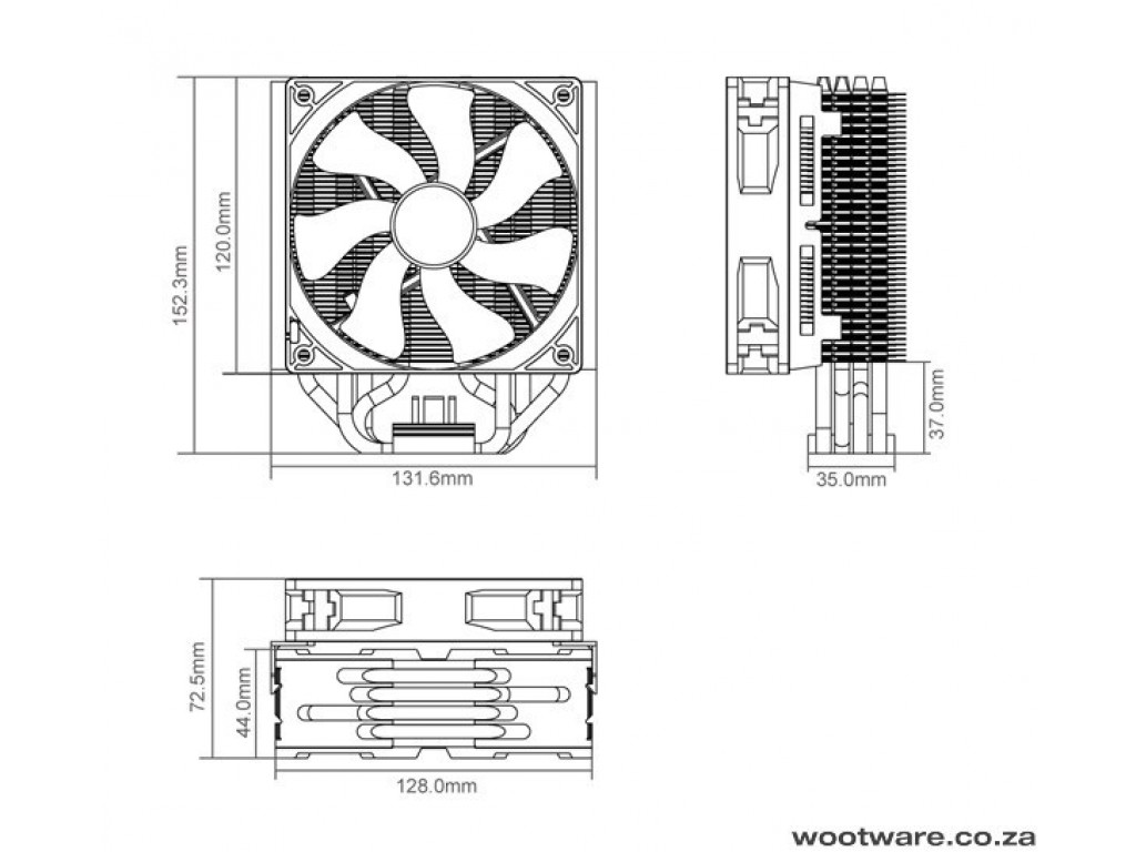 Кулер размеры. Чертёж кулера для процессора. Cooler Master t4 120мм (AMD. Максимальная высота процессорного кулера. Схема башенного кулера для процессора.