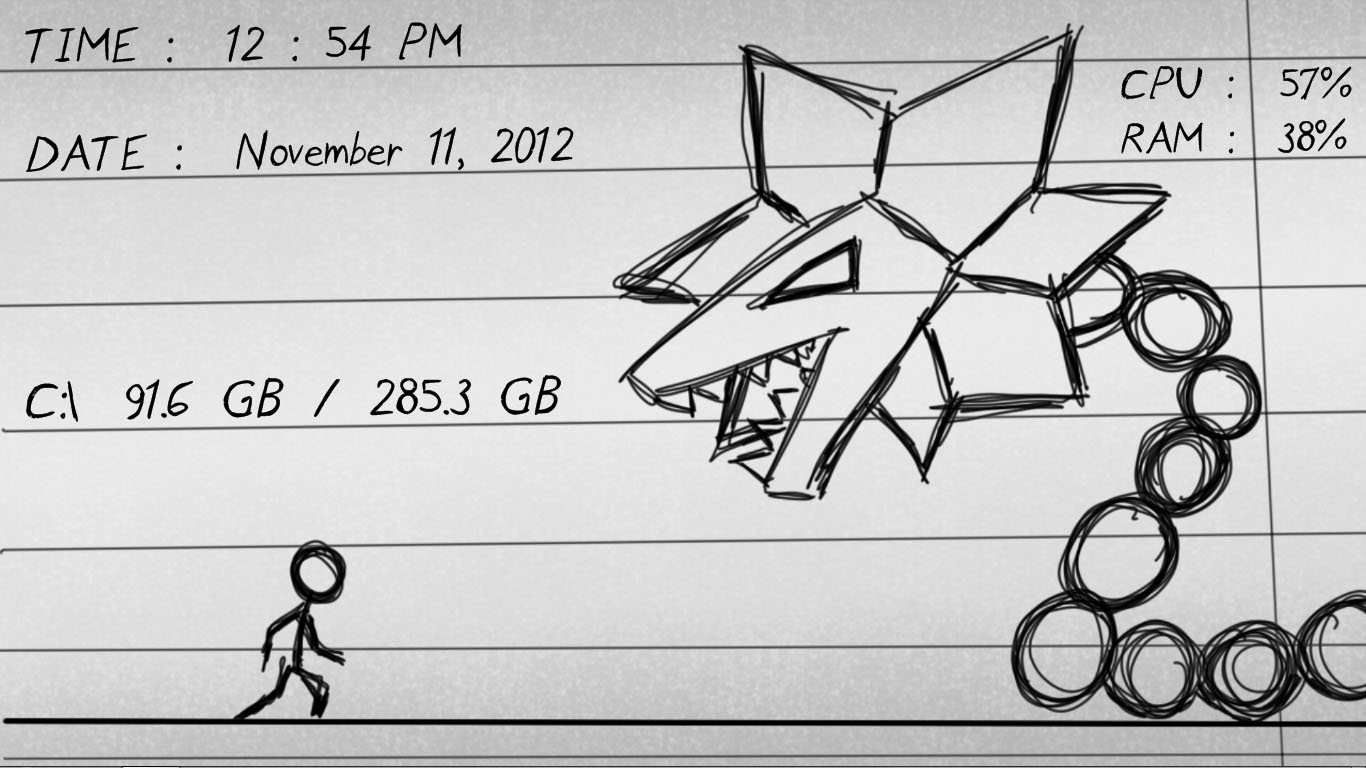 1366x768 Sketch [Oc] Rainmeter - Cpu Sketch