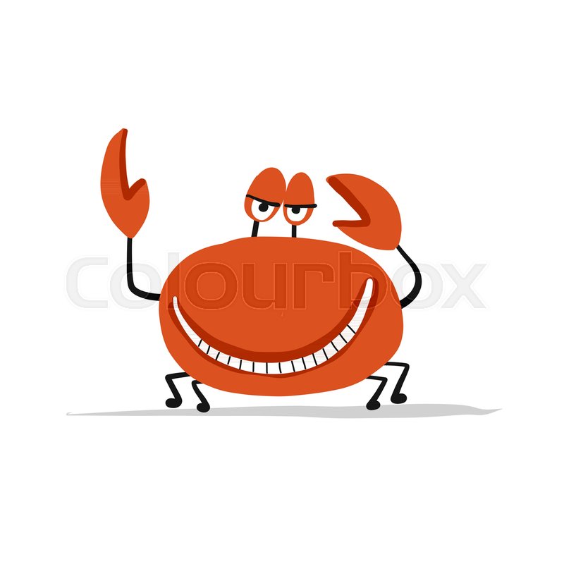 800x800 Funny Crab, Sketch For Your Design. Vector Illustration Stock - Crab Sketch