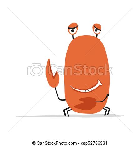 450x470 Funny Crab, Sketch For Your Design. Vector Illustration. - Crab Sketch