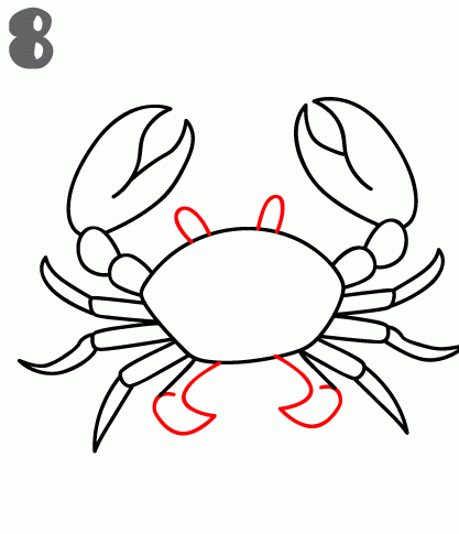 417x485 How To Draw A Crab - Crab Sketch