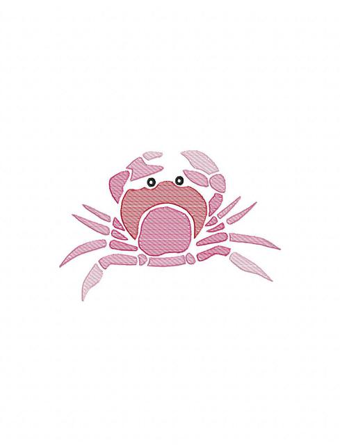 489x640 Crab Color Sketch Embroidery Design - Crab Sketch