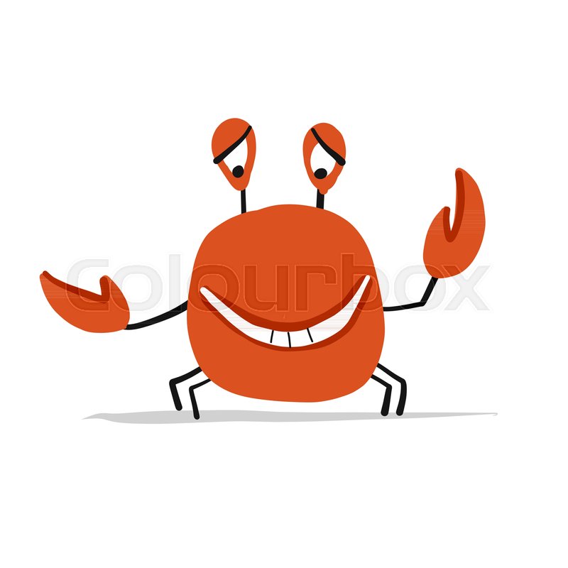 800x800 Funny Crab, Sketch For Your Design. Vector Illustration Stock - Crab Sketch Images
