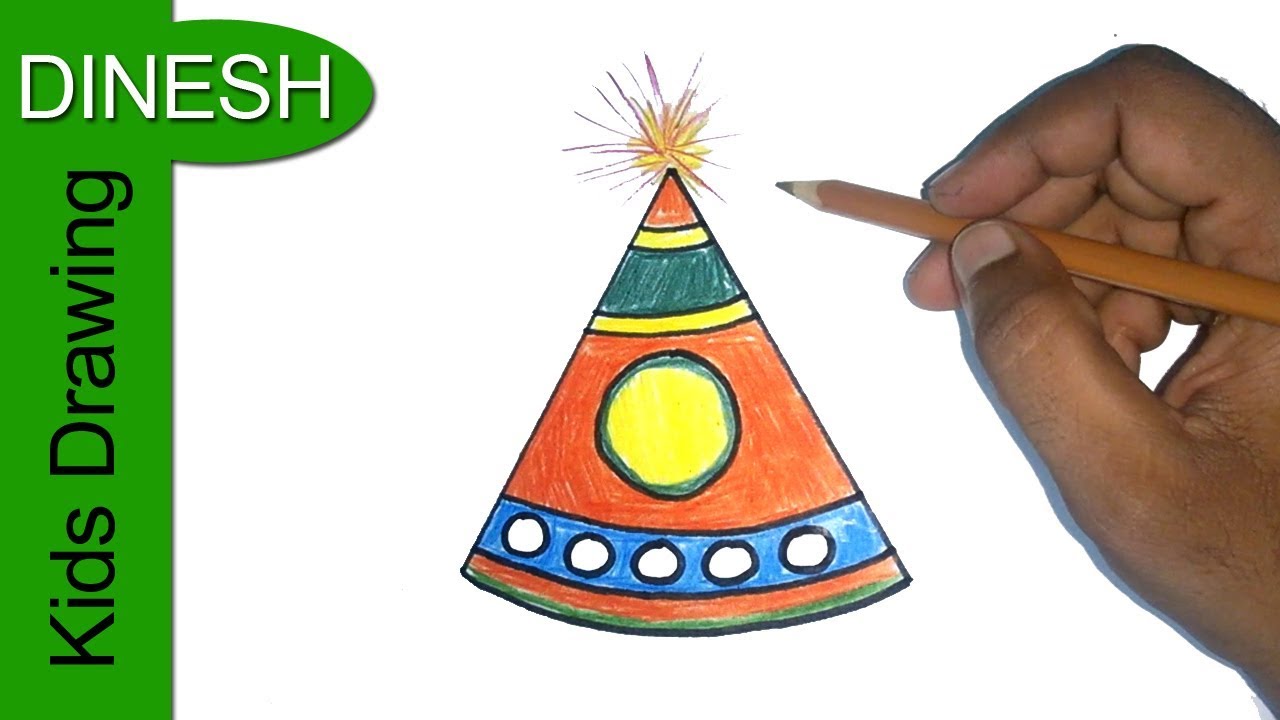 1280x720 Diwali Crackers Drawing How To Draw Diwali Fountain Diwali - Crackers Sketch