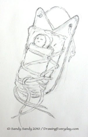 302x468 Drawing Everyday Cradle Basket - Cradle Sketch