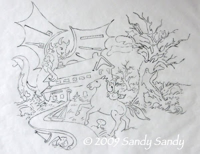 400x308 Drawing Everyday 2009 Cranberry Festival Hidden Images Artwork - Cranberry Sketch
