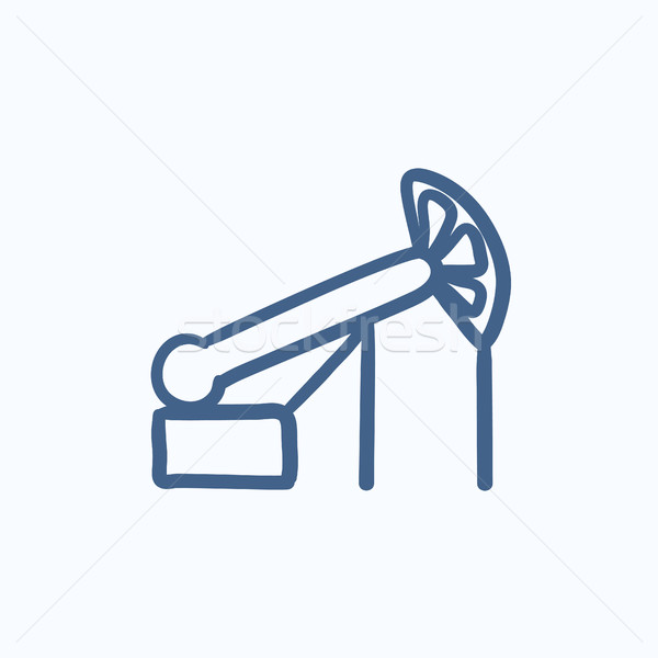 600x600 Pump Jack Oil Crane Sketch Icon. Stock Photo Andrei Krauchuk - Crane Sketch
