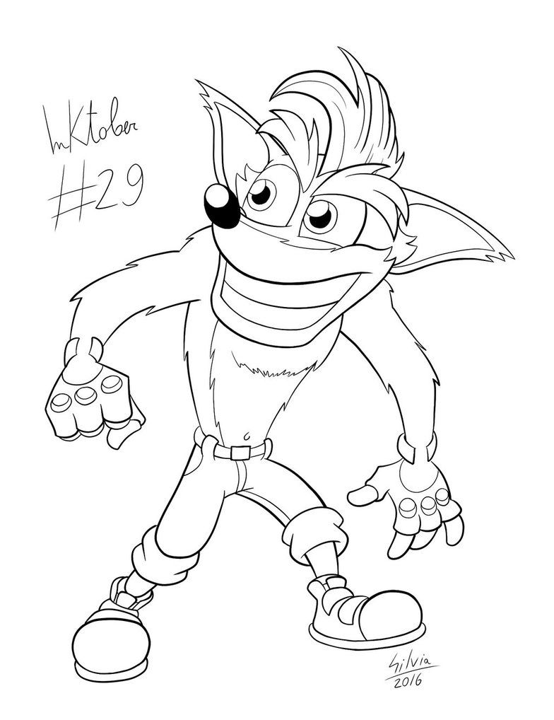 784x1018 Inktober 2016 - Crash Bandicoot Sketch