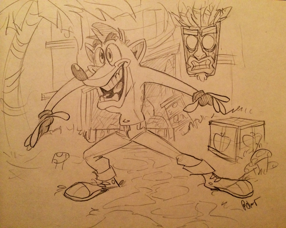 1207x960 Quick Crash Bandicoot Sketch. By Thebluebear27 Crashy News - Crash Bandicoot Sketch