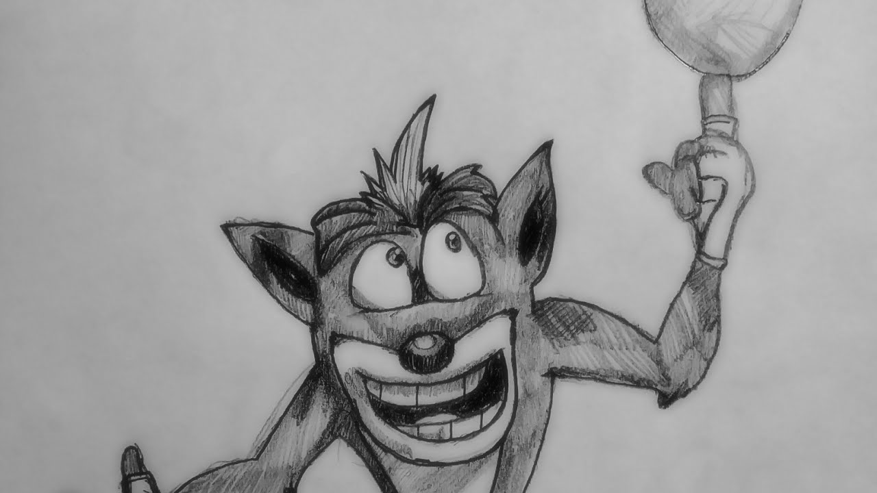 1280x720 Sketch Crash Bandicoot - Crash Bandicoot Sketch