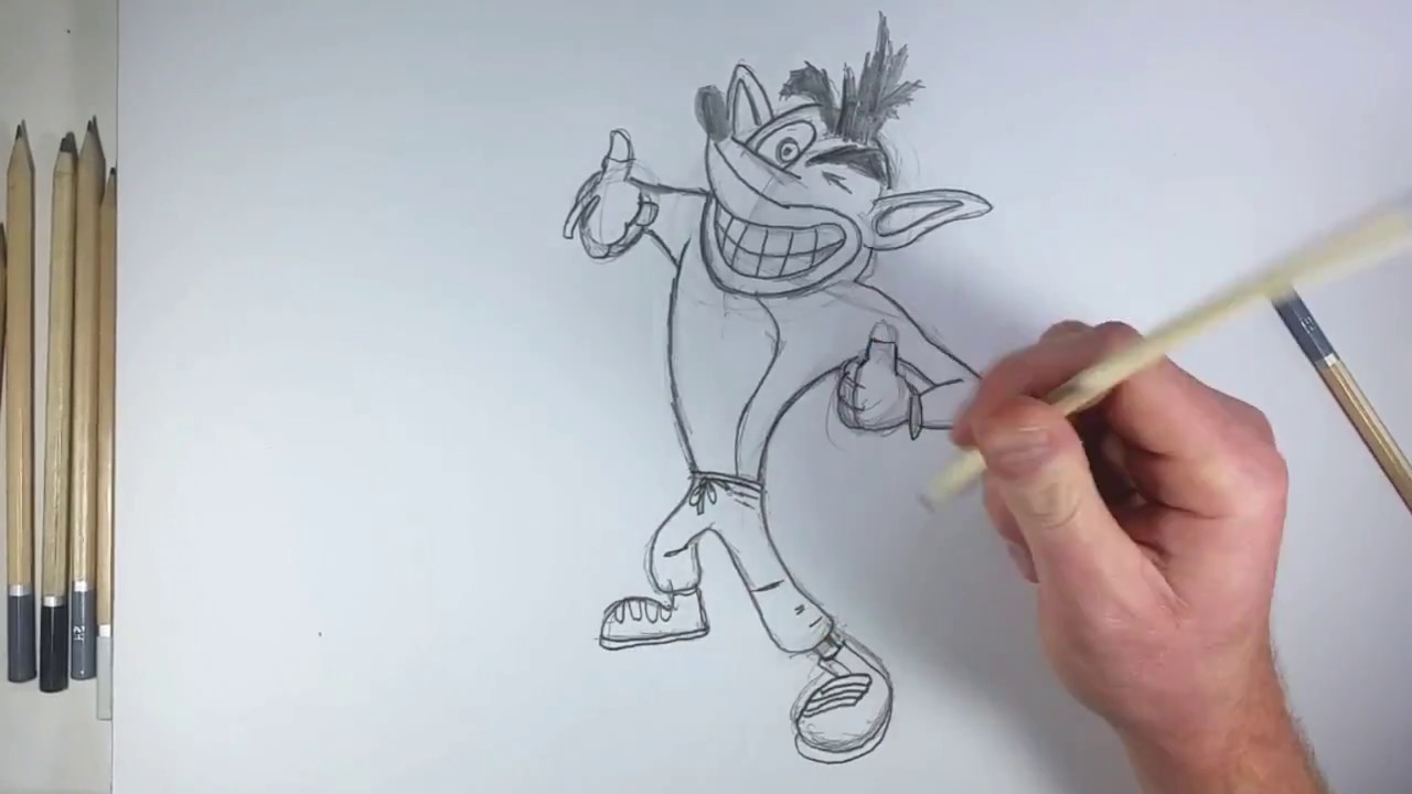1280x720 Easy How To Draw Crash Bandicoot - Crash Sketch