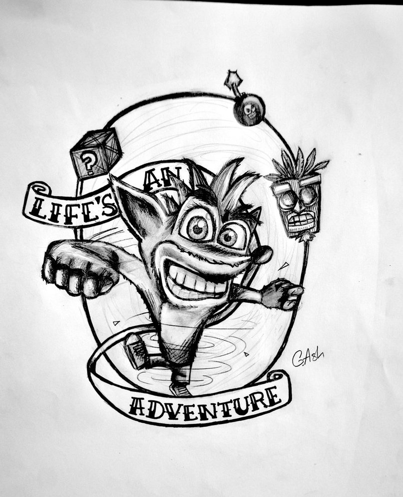 805x993 My Crash Bandicoot Sketch. By Gabsash - Crash Sketch